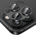 Tensea for iPhone 16 Pro/iPhone 16 Pro Max/iPhone 15 Pro/iPhone 15 Pro Max Camera Lens Protector, Metal Aluminum Alloy Tempered Glass Cover Camera Screen Protector Accessories, Case Friendly Black
