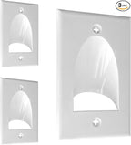 BestMounts - 3 Pack Inner Nose Behind Wall Cable Management TV Cord Hider for Wall Mounted TV - Single Gang Low Voltage Recessed Wall Plates Cable Pass Through for Wires, HDTV, HDMI (White)