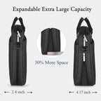 Voova Laptop Bag Case 17 17.3 Inch Computer Sleeve Messenger Bag with Shoulder Strap Expandable Waterproof Large Capacity Business Briefcase for Work Travel Fit 17-18” Laptop, Men Women, Black
