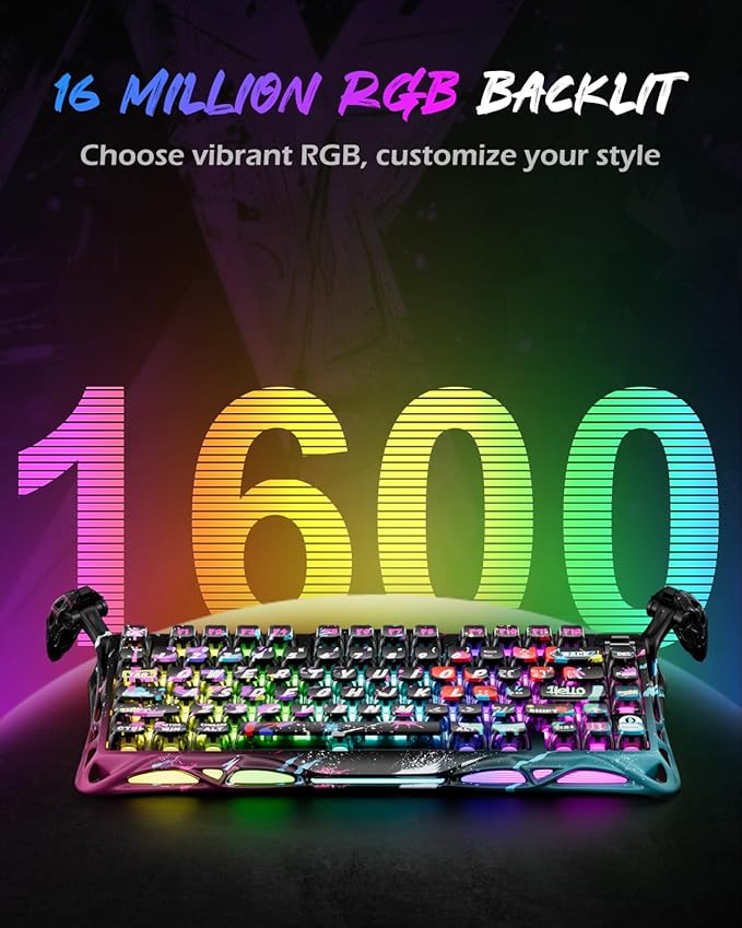 GravaStar Mercury V75 Pro 75% Hall Effect Magnetic Switch Gaming Keyboard-Neon Graffiti