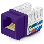 Everest 90° Angled RJ45 Cat6A Keystone Jacks 20-Pack in Purple - Slim Profile Female RJ45 Connectors - Cat 6A Keystone Jack - Compatible with 90° Angled Speed Termination Tool - easyJACK (B094WB91H3)