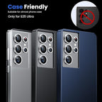 WSKEN for Samsung Galaxy S25 Ultra Camera Lens Protector - Ultra Thin Case Friendly, 9H Shatterproof Tempered Glass with Aluminum Metal Circle Camera Screen Protector Cover Accessories, Glitter