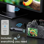 2025 Upgraded Wireless HDMI Transmitter and Receiver 4K, Portable Wireless HDMI Extender Kit 100FT, 2.4G/5G Plug & Play, Streaming from Laptop/PC/TV Box/Camera to Monitor/Projector/HDTV (Black)