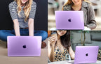 CISSOOK for MacBook Air 13.6 inch Case 2025 2024 2022 Release A3240 A3113 A2681 with Liquid Retina Display, Protective Hard Shell Case for MacBook Air 13 M2 M3 M4, Crystal Purple