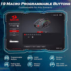 Redragon Gaming Mouse, MMO Gaming Mouse UP 12400 DPI, 19 Macro Programmable Buttons, RGB Mouse with 12 Side Buttons, 8 * 2.4g Weight Tuning for PC Laptop MOBA FPS, White