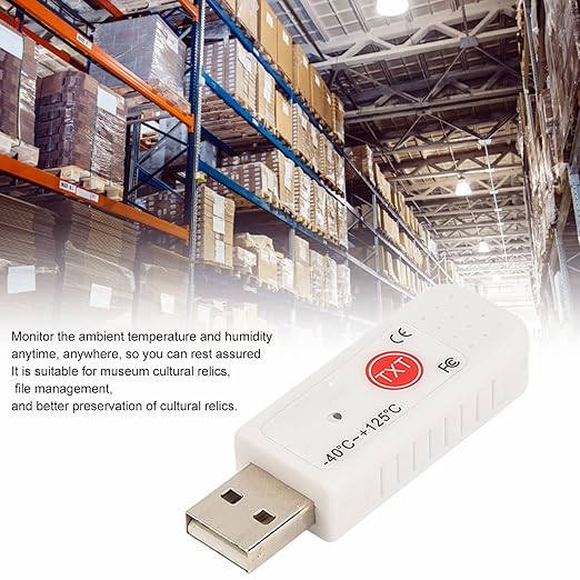 GOWENIC TEMPer2 USB Computer Thermometer Inside Outside,Dual Temperature Sensor Logger, Ambient Temperature Monitoring Data Recorder,Upper Lower Limit Temperature Alarm,for