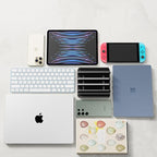 Vertical Laptop Stand Holder 5 Slots, Aluminum Space-Saving Laptop Holder, Adjustable Size Dock Tabletop Desk Organizer 3 Slot + 2 for Apple MacBook/Surface/PC/Tablet/iPad/iPhone (Space Gray)