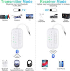 2025 Upgraded Pro Bluetooth 5.4 Transmitter Receiver,2-in-1 Airplane Wireless Adapter for Flight,TV,PC,Gym,Switch,Supports to 2 AirPods/Headphones;Audio AUX Receiver for Car/Home Stereo