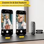 Bluetooth Camera Remote Shutter with Zoom and Camera Switch for Photo and Vlogging, Cellphone Remote Clicker for iOS & Android Smartphone, Wireless Video Scrolling with Metal Phone Stand for Tiktok
