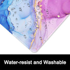 ITNRSIIET Mouse Pad with Stitched Edge Premium Textured Smooth Precise Operation Waterproof Washable Non-Slip Rubber Base Desktop Protection Mat, 10.2×8.3×0.12 inches, Blue Purple Marble Art