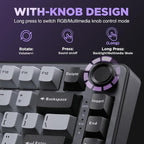 YUNZII B75 Mechanical Keyboard,75% Layout with Knob,Hot Swappable RGB Backlit Gasket Mounted, Creamy Typing, Double-Shot PBT Keycaps,Cherry Profile,for Win/Mac (Dark Grey, Cocoa Cream V2 Switch)