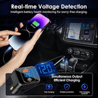 170W PD3.1 Car Charger with LED Voltage Display, USB-C Cigarette Lighter Adapter Fast Charging (140W+30W) for iPhone 16 Pro Max/Samsung S25 Ultra/MacBook/Drones/Laptops, 12V-24V Vehicle