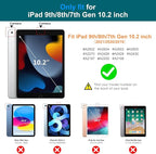 DTTO for iPad 9th/8th/7th Generation 10.2" Case 2021/2020/2019 with Keyboard, 7 Colors Backlit Wireless Detachable Keyboard Premium Leather Folio Cover with Pencil Holder & Pocket, Blossom