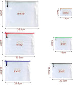 Oaimyy-16 PCS-9 x 12 inches-Mesh Zipper Pouch, Plastic Zip File Folders Puzzle Bags for Organizing,for Office Supplies,Travel,Home Storage-Multicolor