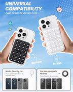 Klearlook 2Pack Magnetic Suction Phone Mount for MagSafe Case, Sticky Phone Grip Holder for iPhone, Removable Hands-Free Selfie/Video for TikTok Influencers, Women Girl Teen Gift, Transparent & Black