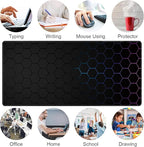 Hexagon Honeycomb Large Mouse Pad,Gaming Keyboard Desk Pad,Extended Mouse Mat Non-Slip Rubber Base with Stitched Edges for Office Game Home XXL 35.4"x15.7"