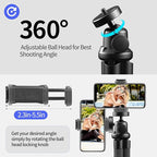 Aureday Phone Tripod, Flexible Tripod for iPhone and Android Cell Phone, Come with Wireless Remote and Clip for Video Recording/Vlogging/Selfie