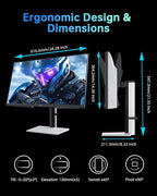 KTC 27 Inch Mini LED Gaming Monitor - 1440P Monitor 2K, HDR1400, 180Hz, Adaptive Sync, 148% sRGB, HDMI 2.0 x 2, DisplayPort 1.4 x 1, Monitors Gamer with Height Angles Adjustable