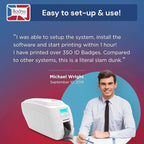 Bodno Magicard 300 Dual Sided ID Card Printer & Complete Supplies Package ID Software - Silver Edition