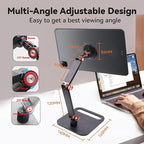 RENYUSKY iPad Stand Tablet Holder Portable Monitor Mount Adjustable for Desk Bed Home Office Magnetic Accessories, for 16" iPad Pro 12.9, Air/Mini, Samsung Galaxy Tabs Z Fold Kindle Fire
