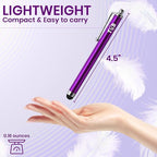 TCD 10 Pack Stylus Pen for Touch Screen, Universal Capacitive Digital Stylus Pen for iPad, iPhone, Tablet, Laptop – Premium Thick Styluses for All Touchscreen Devices with Rubber Tip, Purple