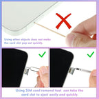 Frienda 30 Pieces SIM Card Removal Tool SIM Card Tray Eject Pins Opening Removal Tool Cellphone Eject Pin with Transparent Storage Box Packaging for Most Smart Phones, Silver, 2 Styles