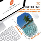 Ergonomic Slope Mouse Pad Wrist Support, Wrist Rest Mousepad for Carpal Tunnel Pain Relief with Massage Bulge and Slow Rebound Memory Foam (12x8 inch, Beach Coconut Trees)