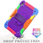 SEYMAC stock Case for iPad (A16) 11th/10th Generation 11''/10.9'' 2025/2022, Full-Body Drop Protection Case with Screen Protector &360° Rotate Hand Strap/Stand, Purple+Colorful