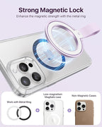 andobil [2025 Unrivaled Stability] Magnetic Phone Grip Holder for MagSafe Ring Stand Holder Kickstand Compatible with MagSafe Accessories for iPhone 16 Pro Max Plus iPhone15/14/13/12&Android,Purple