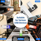 1GB Flash Drive 20 Pack, Wooolken USB 2.0 Thumb Drives Memory Stick with LED Light and Lanyards for Storage and Backup (Mixed Colors: Black Red Blue Orange Green)
