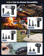 Car Vacuum Portable Cordless, 16000Pa Handheld Vacuum Mini Vacuum Cleaner High Power with Best Suction Brushless Motor, 4 in 1 2-Speed Air Duster Portable Vacuum for Car Keyboard Pet Hair
