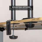 Mount-It! Single Monitor Desk Mount – Computer Screen Stand with Full Motion Adjustability – VESA Monitor Bracket Up to 32" 19.8 lbs – 360° Rotation, 160° Swivel, 40° Tilt – Clamp & Grommet Base