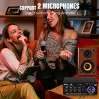 AK45 Pro Stereo Amplifier Home Audio, Stereo Receivers with Bluetooth 5.0,Max 400W, 2.0 Channel Audio Receiver for Home Theater Speakers w/USB/SD/RCA/2 MIC in for Karaok
