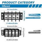 GLOSO TBE Double Row Stainless Terminal Blocks, Marine Grade, 4-14 AWG Cu, 75A/600V - 1 Pack, 10 Poles