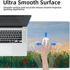 Galdas Gaming Mouse Pad XXL XL Large Long Extended Big Mousepad Non-Slip Rubber Keyboard Mouse Pad with Stitched Edges for Laptop Home Office (31.5x11.8x0.08 Inch) … (Cure Red Flower)