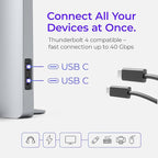 Dock for 13" 15" 16" MacBook Pro - Docking Station - Connect w/Two Thunderbolt 4 USB-C Ports - Mac Docking Station Hub for MacBook Pro 13, 15, 16 (2016-2020, 13" M1 & M2 2022) with Touch Bar