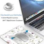 Purple Floral Potted Plants Mouse Pads for Desk, Portable Wireless Computer Mouse pad Small Design with Women, Non-Slip Rubber Base Laptop Mousepad 9.5" x 7.9" Smooth Surface for Office & Travel