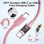 30W USB C i Phone 16 15 Charger Fast Charging, 2PACK Wall Charger for iPhone 16 15 Pro Max Charger Cord 10FT Fast Type C Charger Block for iPhone 16/16 Pro/15 Plus/15 Pro/15 Pro Max, iPad Pro, Pink