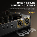 MAONO Podcast Equipment Bundle for 2: Audio Interface Mixer with 2 XLR Dynamic Mic and 2 Headphone Noise Reduction Podcast Streaming MaonoCaster E2 Gen2