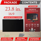 23.8 Inch Privacy Screen Filter for 16:9 Widescreen Monitor | Privacy Shield | Anti-Glare | Anti-Blue light Protector | Eye Protection | Computer Security Private Filter