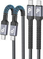 USBC Cable 6FT, 2 Pack USB-C to USB-C Cables, Type C Fast Charging Nylon Braided USBC Charger Cable Compatible with iPhone 16/15/Pro/Plus/Pro Max/Samsung Galaxy S23/LG/Switch