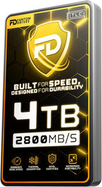 Fantom Drives - 4TB External 3D NAND TLC Portable Solid State Drive - Thunderbolt 3 & 4 USB 3.2 Type-C - 2800MB/s - Intel Certified -TB3X-2300N4TB