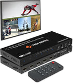 J-Tech Digital 4K HDMI Multiviewer Switch 4 in 1 Out, 4x1 4K 30Hz HDMI Quad Multiviewer Seamless Switcher with PiP, 6 Viewing Modes, Audio Extraction via Optical 3.5mm (JTECH-MV41AE)