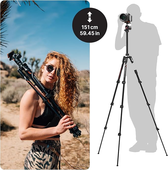 Manfrotto Befree Advanced Camera Tripod Kit Compatible with Sony Alpha7 and Alpha9 Cameras, Tripod Travel Kit with Ball Head and Lever Closure, Aluminium Tripod for Camera Accessories, DSLR,Mirrorless
