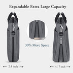 Voova Laptop Bag Case 17 17.3 Inch Computer Sleeve Messenger Bag with Shoulder Strap Expandable Waterproof Large Capacity Business Briefcase for Work Travel Fit 17-18” Laptop, Men Women, Gray