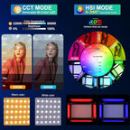 GVM RGB Photography Lighting Kits with 2 Softboxes, 680RS 50W Studio Lights with Bluetooth Control, 2 Packs Video Light with 18 Lighting Scenes, led Panel Lights for Video Recording, 8500lux/0.5m