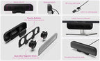 Computer Speakers for Desktop PC, Monitor Speakers, USB Plug-in, Wired, External Speaker for Laptop, Small Computer Soundbar for PC, with Loud Sound, Deep Bass, USB-C Adapter, Easily Clamp to Monitor