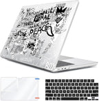 for 2025 2024 2023 2022 MacBook Air 13 inch Case M4 A3240 M3 A3113 M2 A2681 with Touch ID& 13.6" Liquid Retina Display, Plastic Hard Shell&Keyboard Cover&Screen Film&Webcam Cover, Elephant