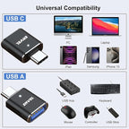 ENVEL USB to USB C Adapter, USB3 5Gbps High Speed Data Transfer, OTG Converter Thunderbolt3 to USB Female Compatible with Apple iWatch iPhone 15 Pro Max iPad Air 4 5 Mini 6 (Black, USB A/C Male)