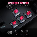 RisoPhy Mechanical Gaming Keyboard, RGB 104 Keys Ultra-Slim LED Backlit USB Wired Keyboard with Red Switch, Durable ABS Keycaps/Anti-Ghosting/Spill-Resistant for PC Mac Xbox Gamer
